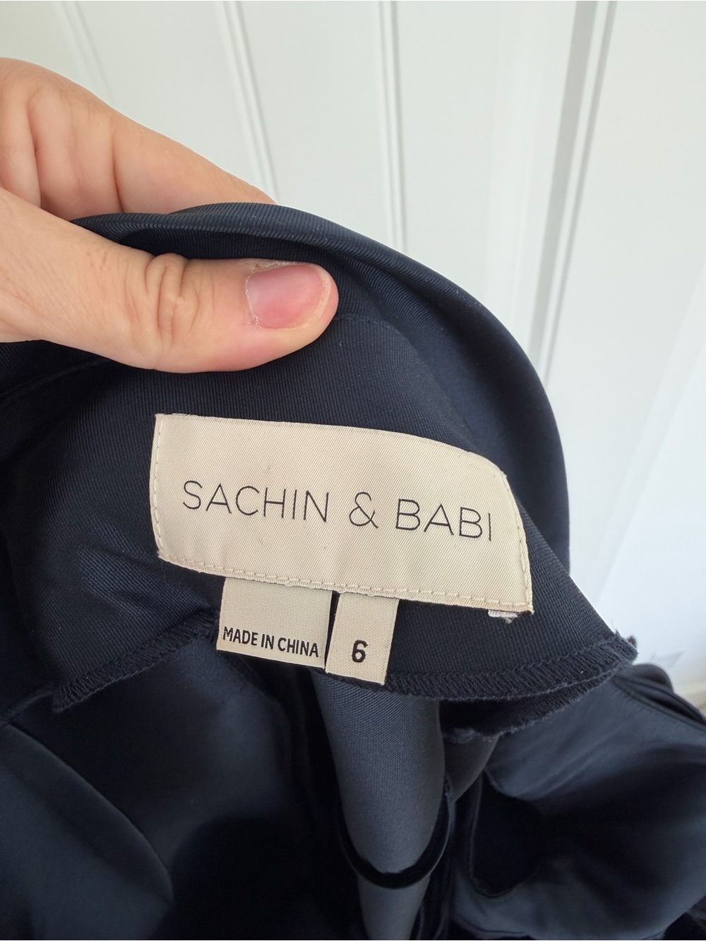 Sachin + Babi One-Shoulder Midnight Navy Gown with Shoulder Bow - Picture 4 of 4